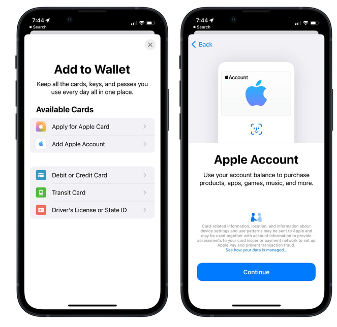 三江苹果手机维修分享iOS 15.5钱包App如何添加 Apple 账户 